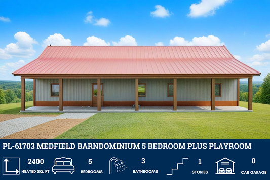PL-61703 Medfield Barndominium House Plan
