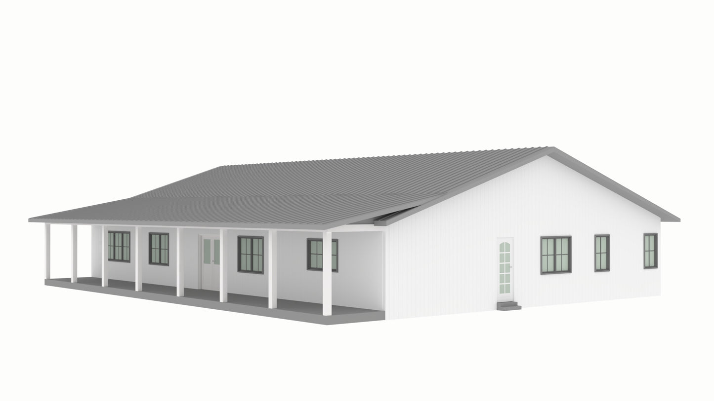 PL-61708-C Colby Barndominium House Plan