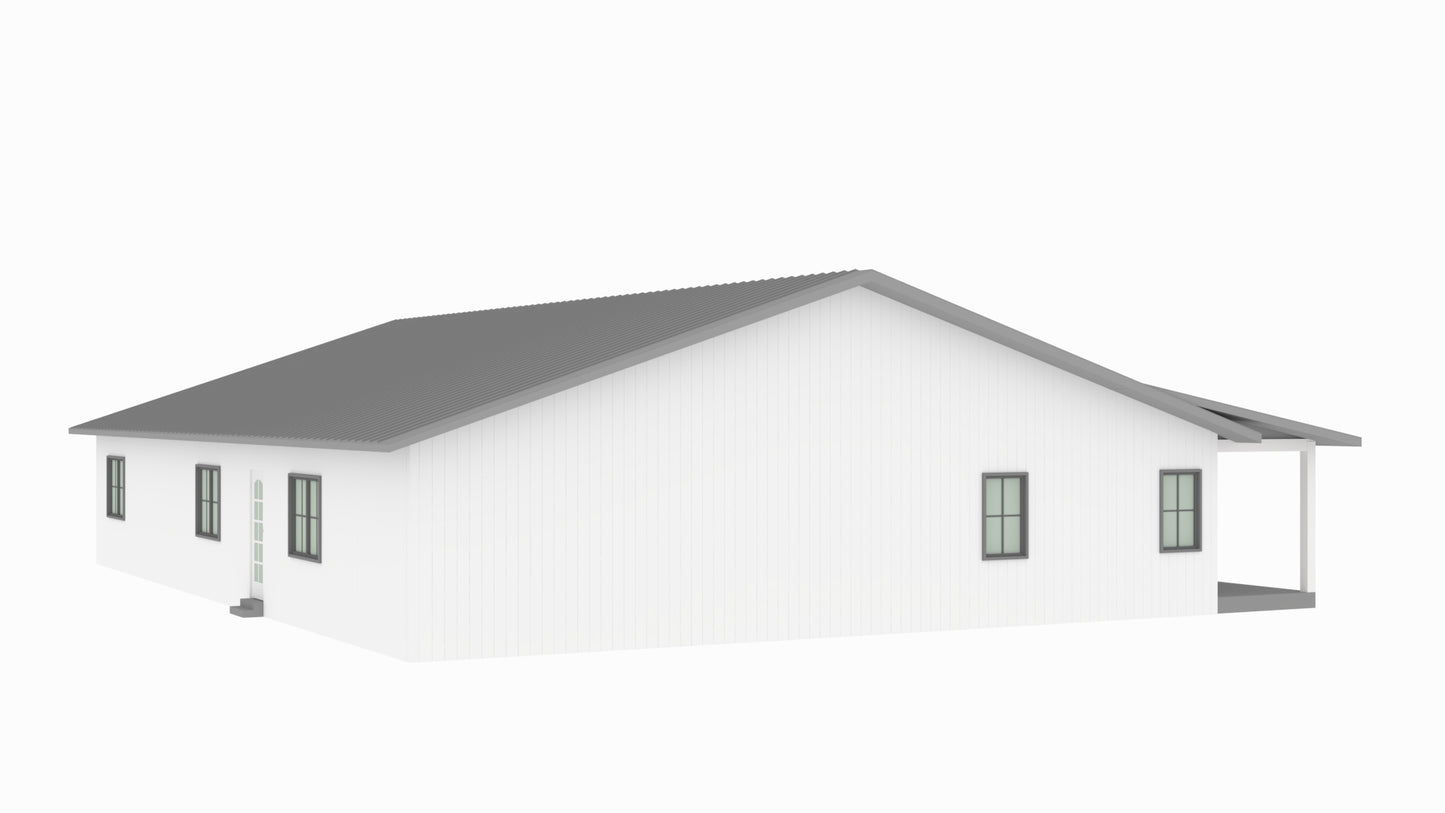 PL-61708-C Colby Barndominium House Plan