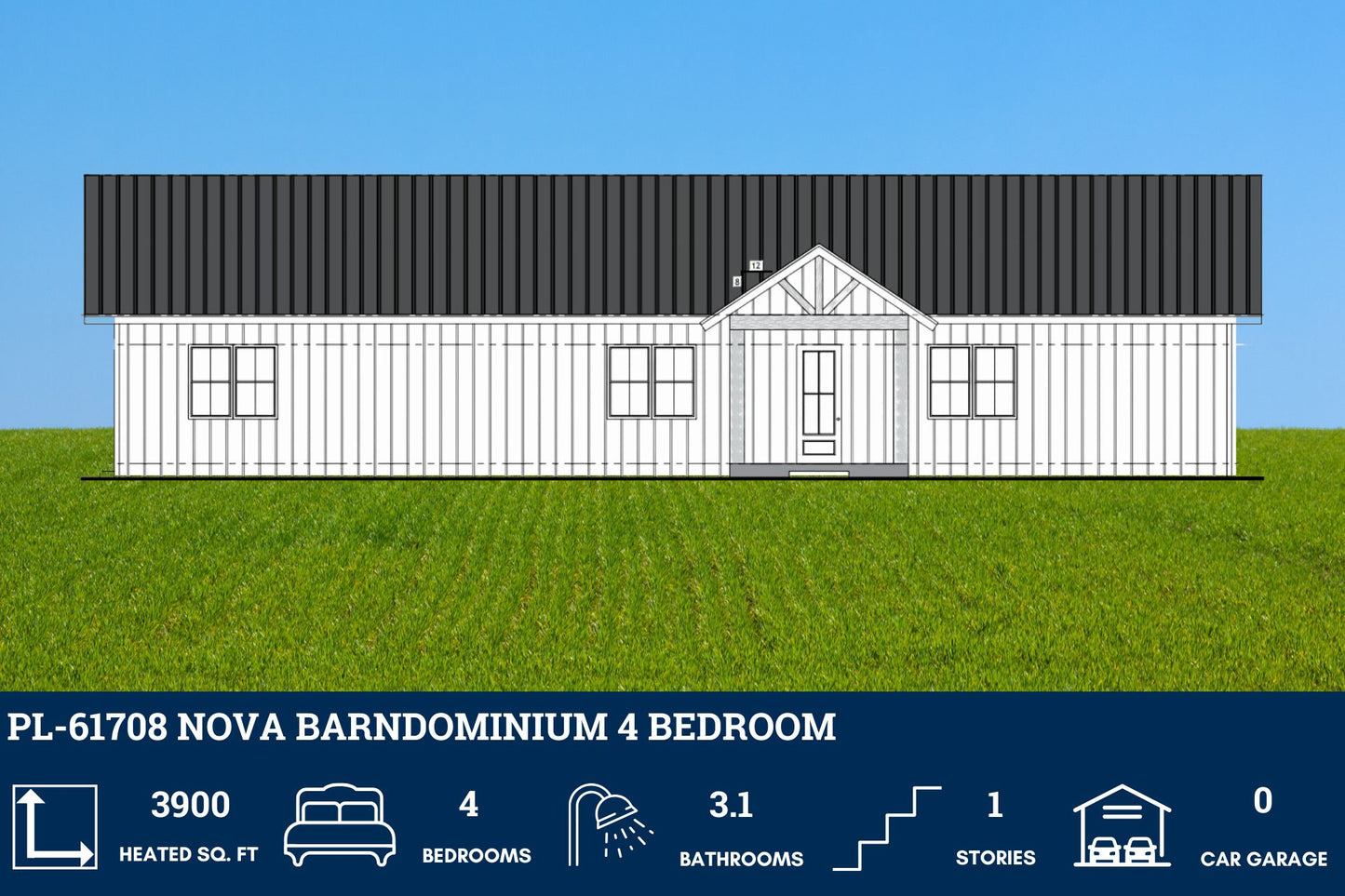 PL-61708 Nova Barndominium House Plan