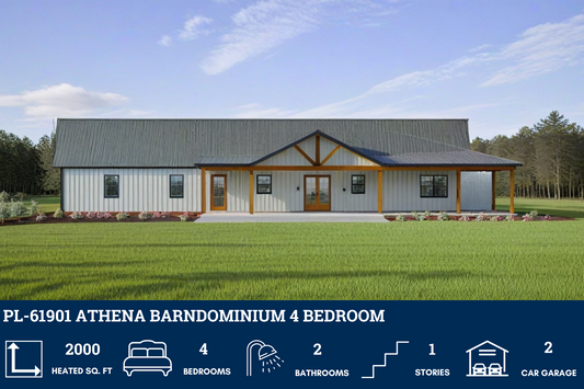 PL-61901 Athena Barndominium House Plan