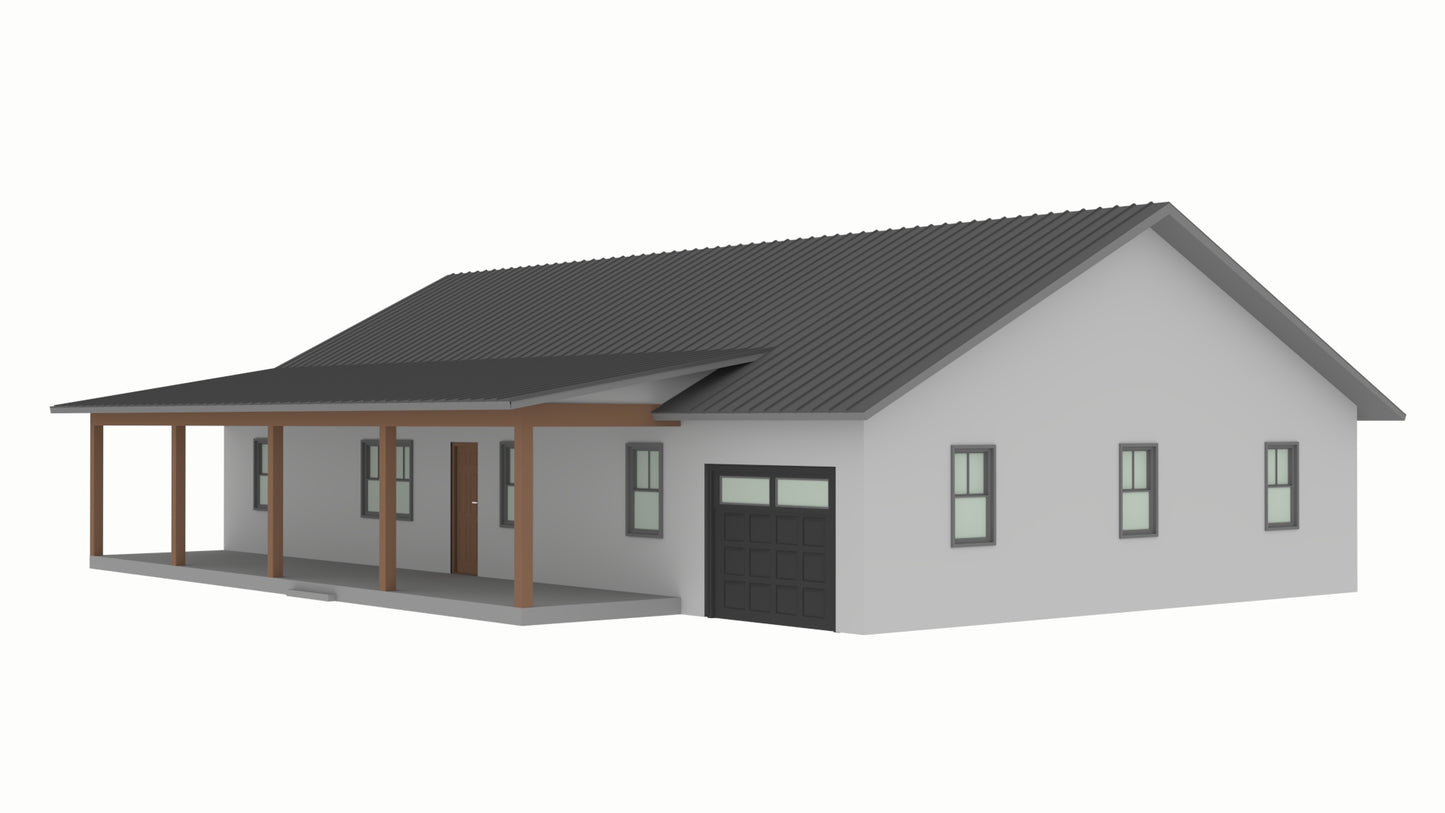PL-62001-G Barndominium House Plan