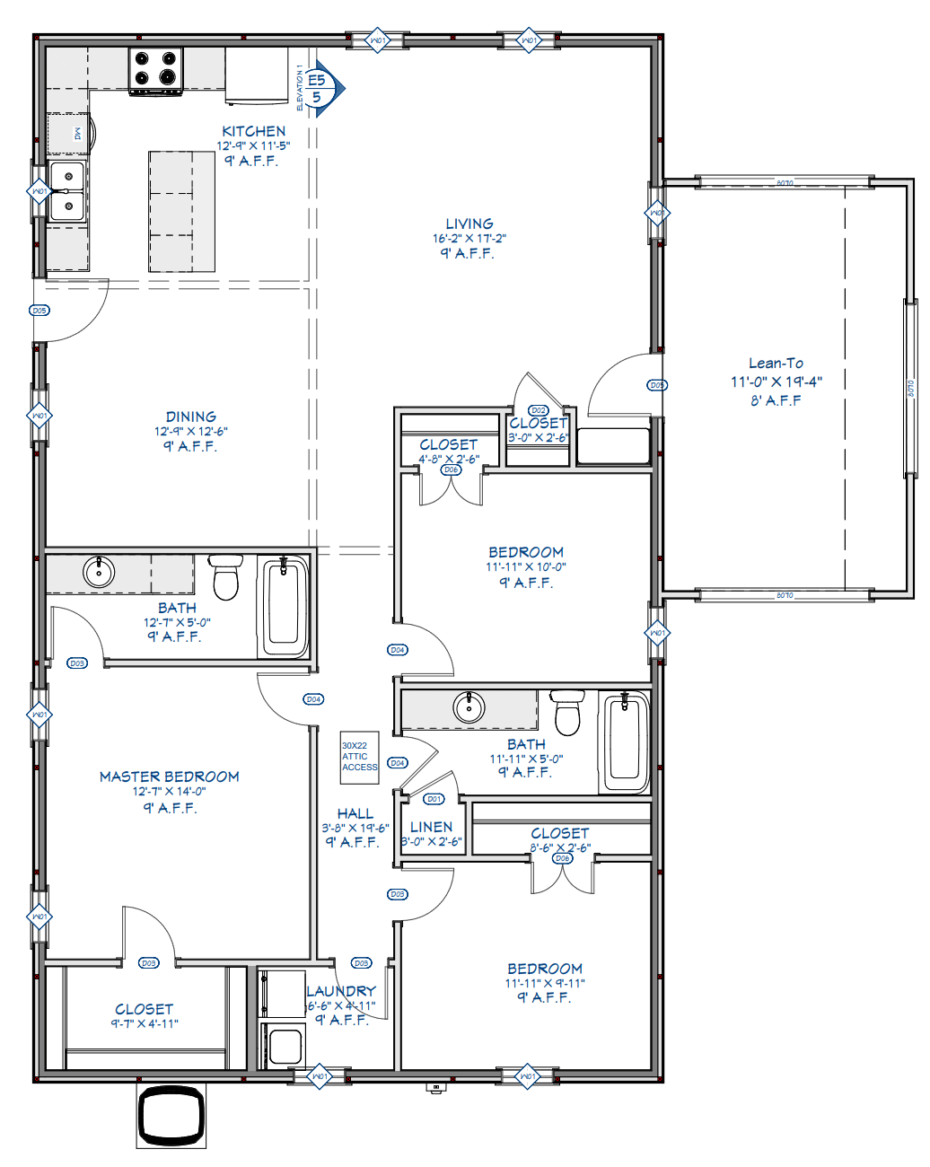 PL-62001 Greenbrush Barndominium House Plan