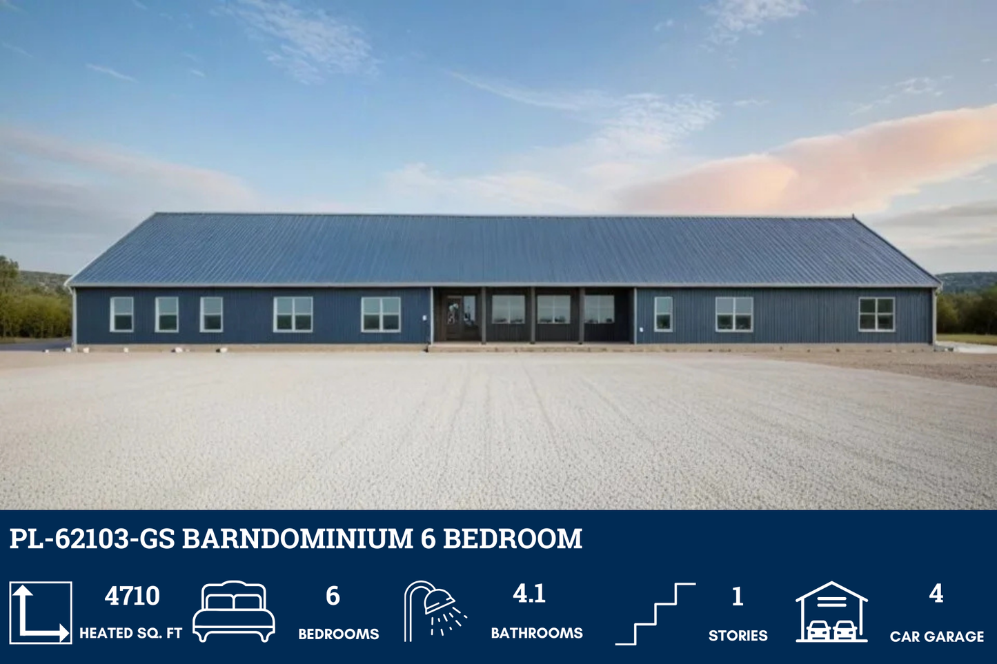 PL-62103-GS Barndominium House Plan