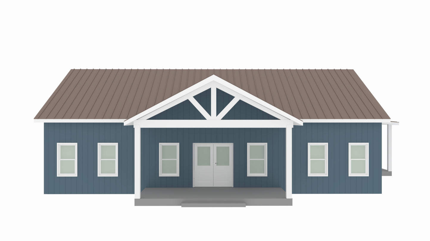 PL-62301-C Claire Barndominium House Plan