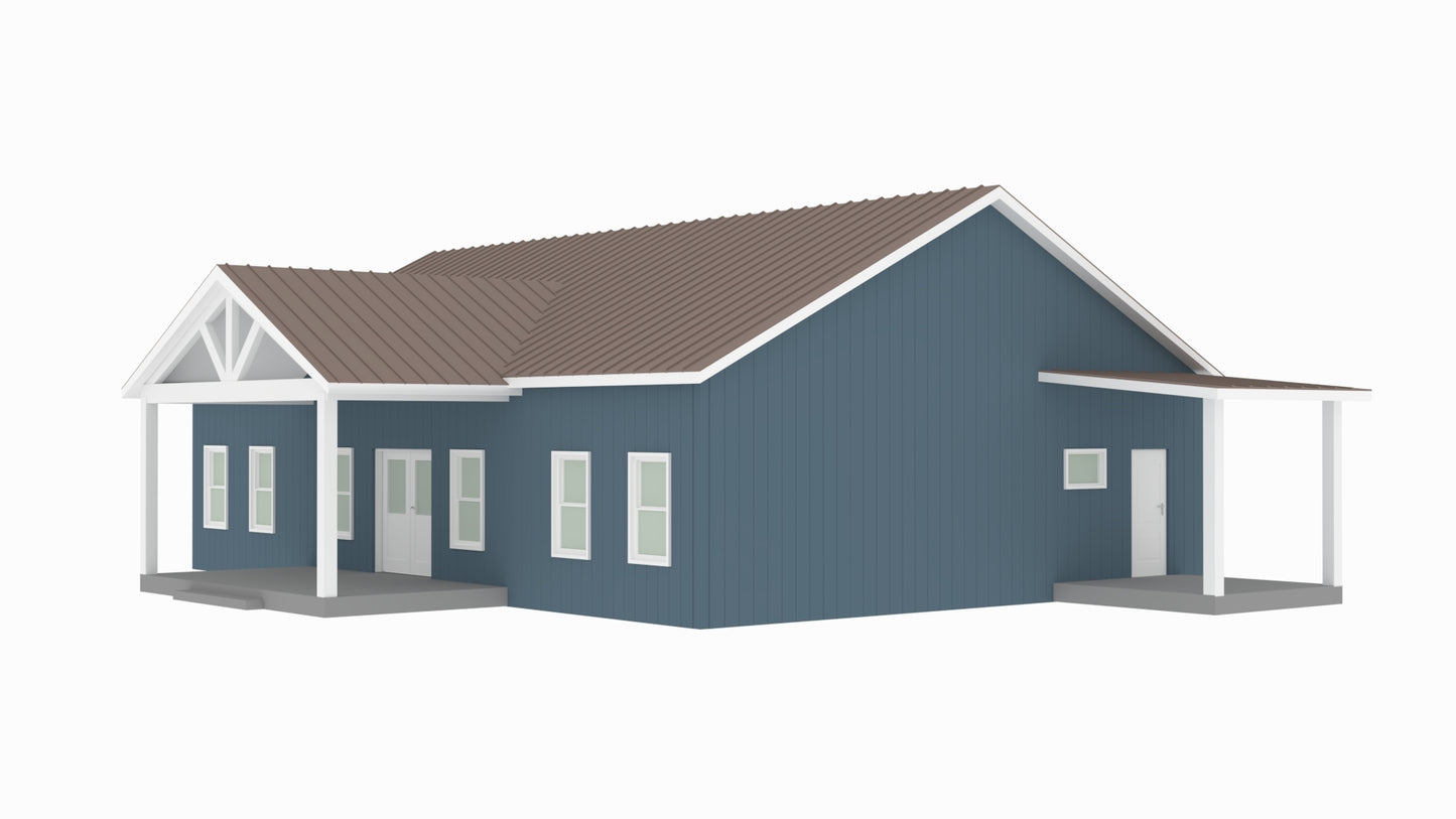 PL-62301-C Claire Barndominium House Plan