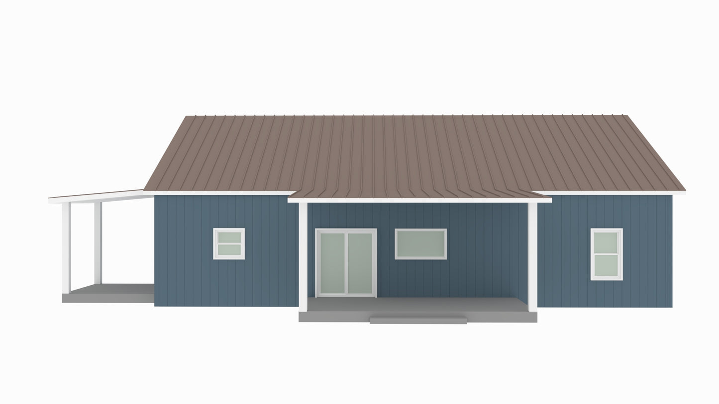 PL-62301-C Claire Barndominium House Plan