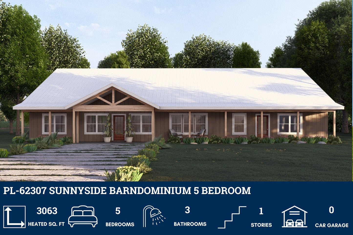 PL-62307 Sunnyside Barndominium House Plans