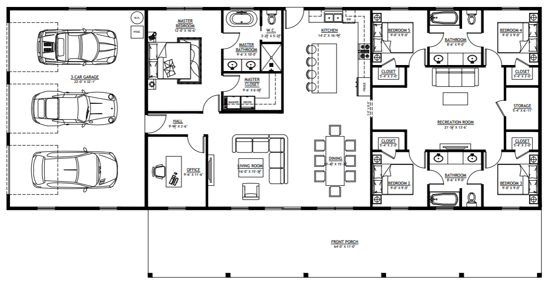 PL-62312-D Devin Barndominium House Plan