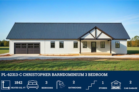 PL-62313-C Christopher Barndominium House Plan