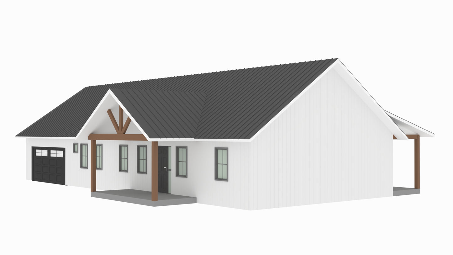 PL-62313-C Christopher Barndominium House Plan