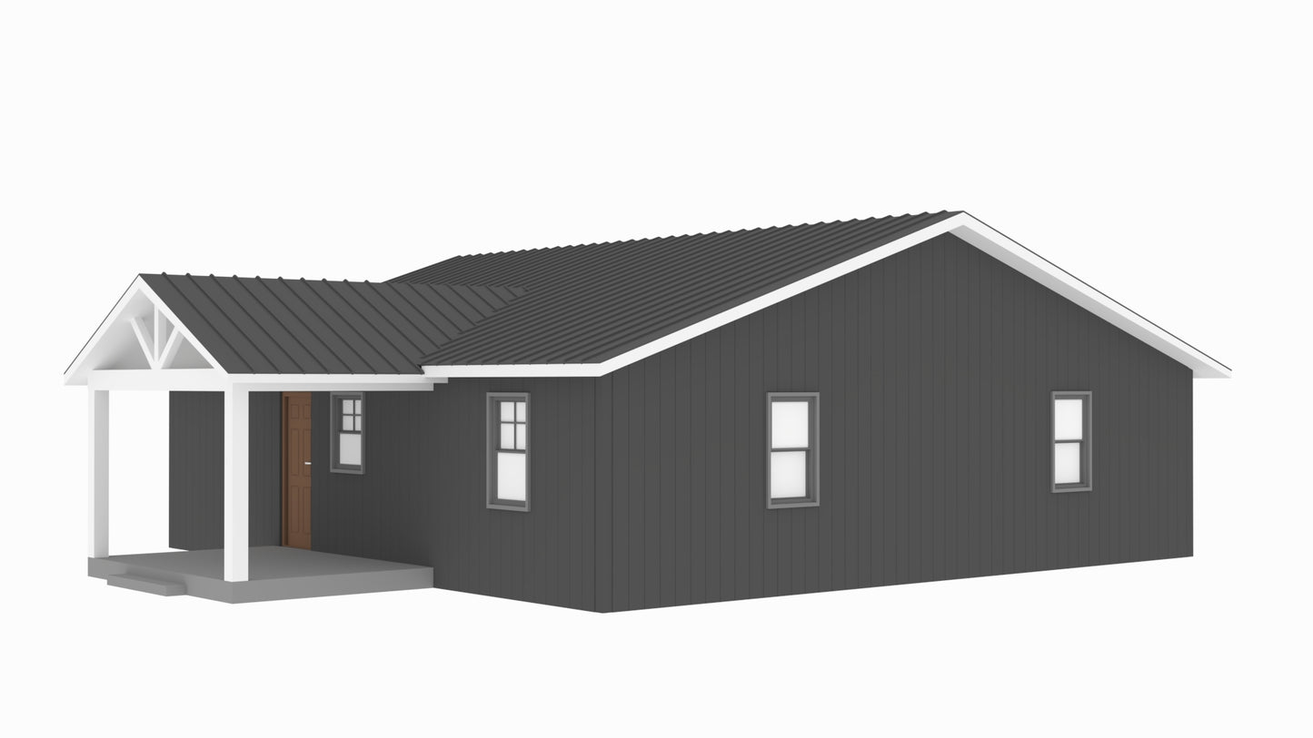 PL-62323 Elias Barndominium House Plan