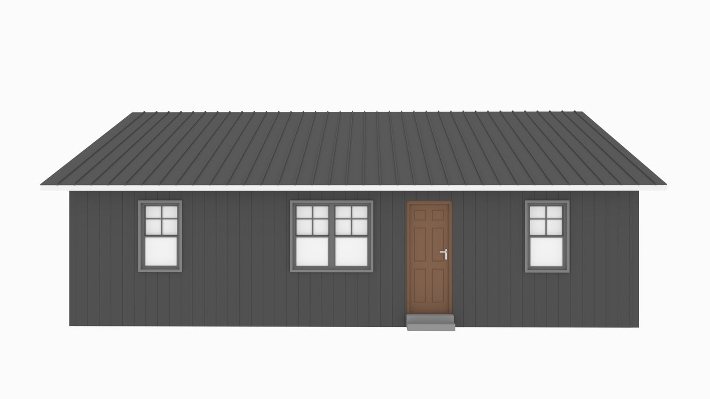 PL-62323 Elias Barndominium House Plan