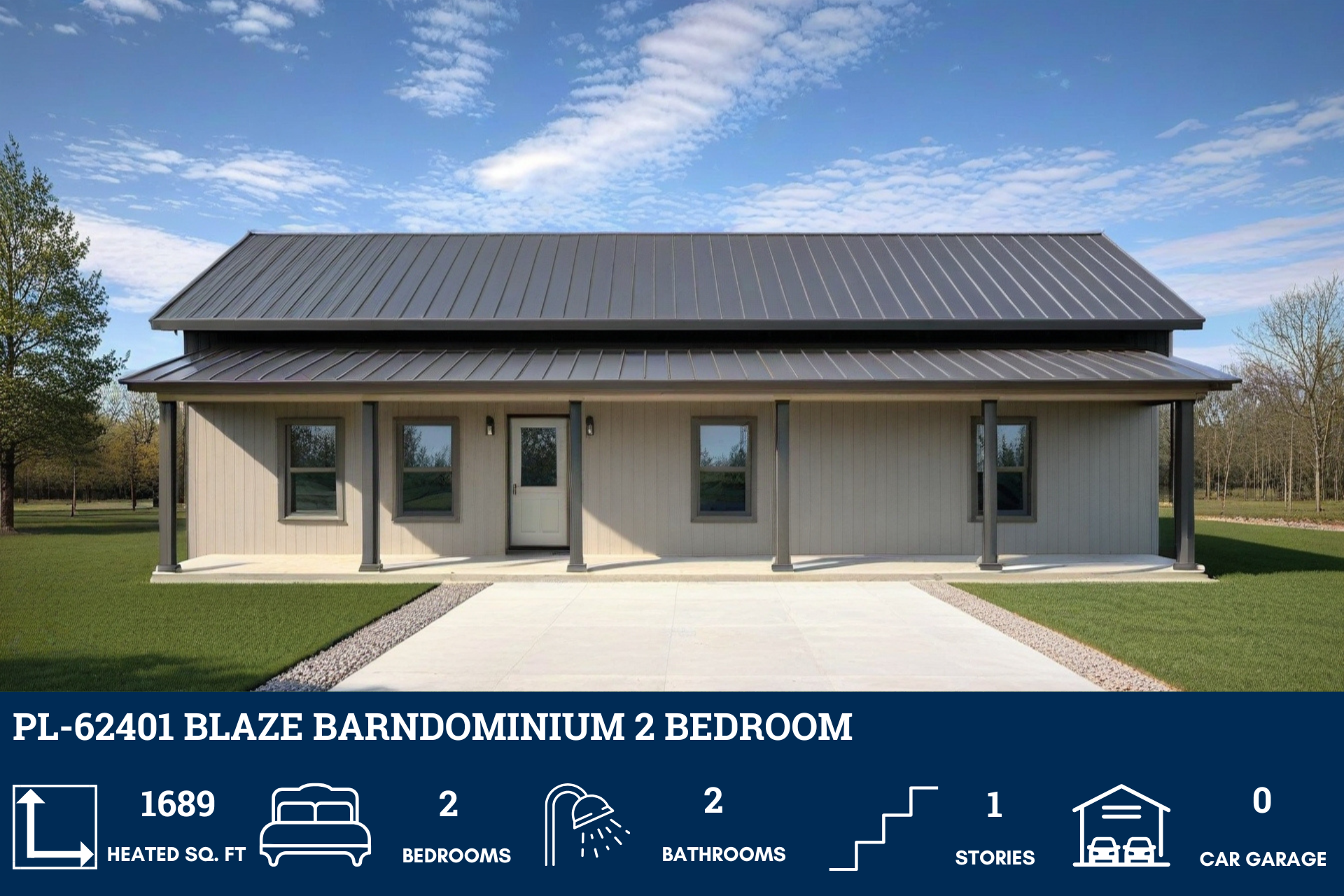 Blaze Barndominium 3d Elevation Perspective 2500 Sq Ft Floor Plan In