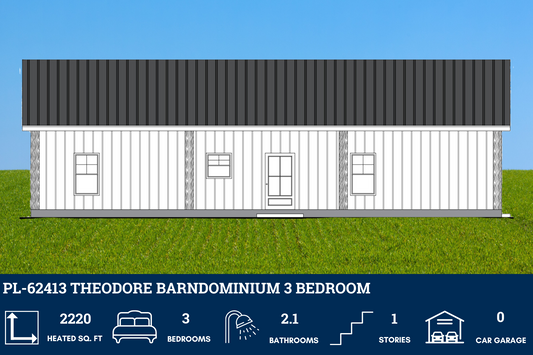 PL-62413 Theodore Barndominium House Plan