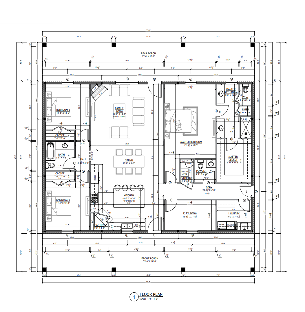 PL-62413 Theodore Barndominium House Plan