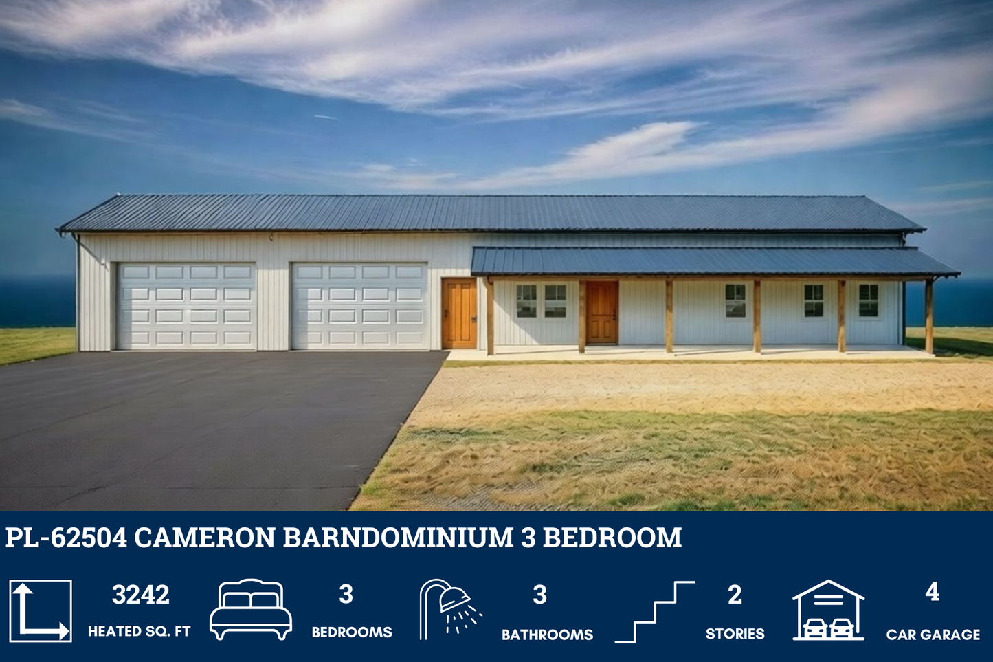 PL-62504 Cameron Barndominium House Plan