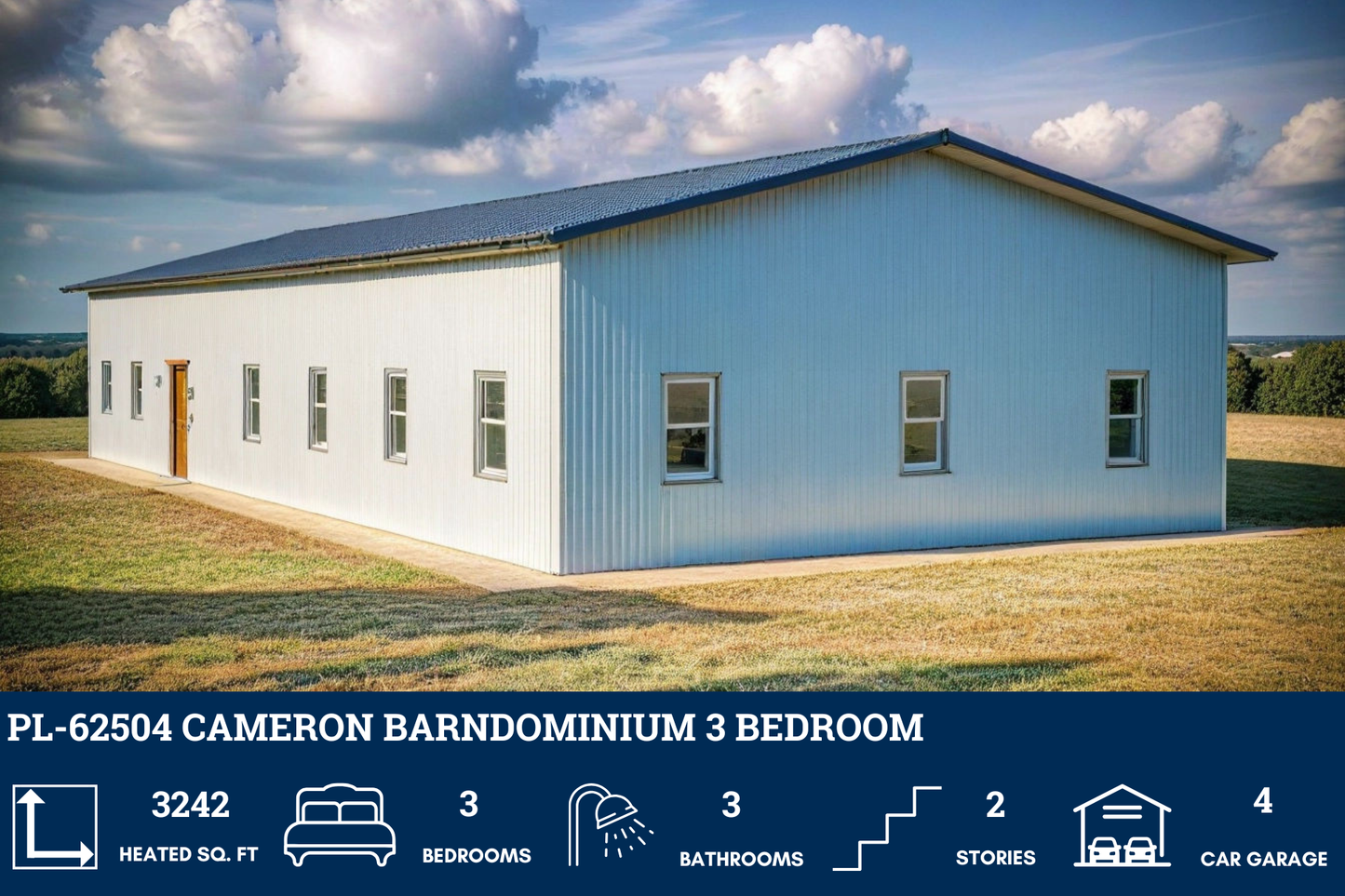 PL-62504 Cameron Barndominium House Plan