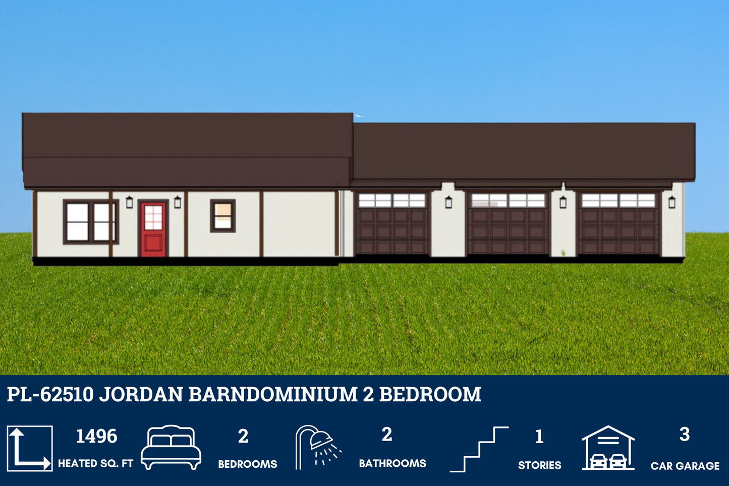 PL-62510 Jordan Barndominium House Plan