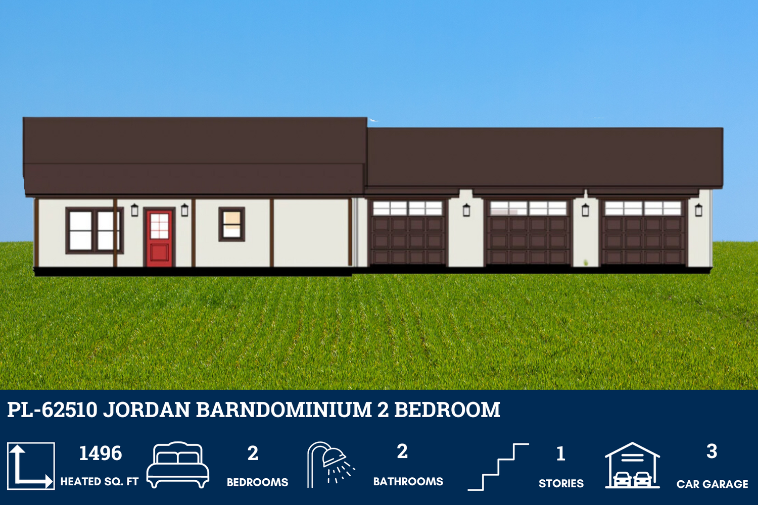 2 Bedroom 2 Bathroom Barndominium House Plans