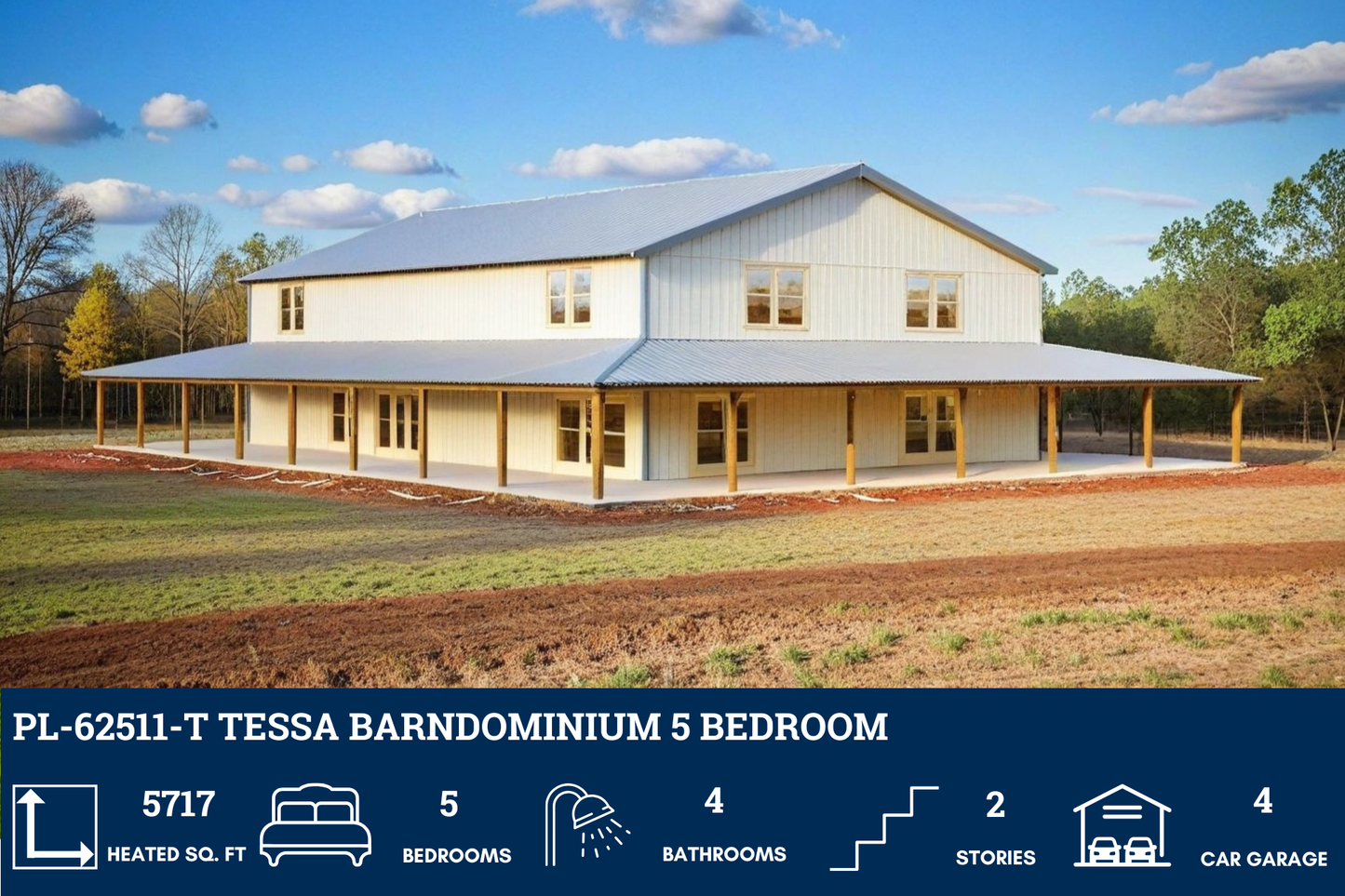 PL-62511-T Tessa Barndominium House Plan