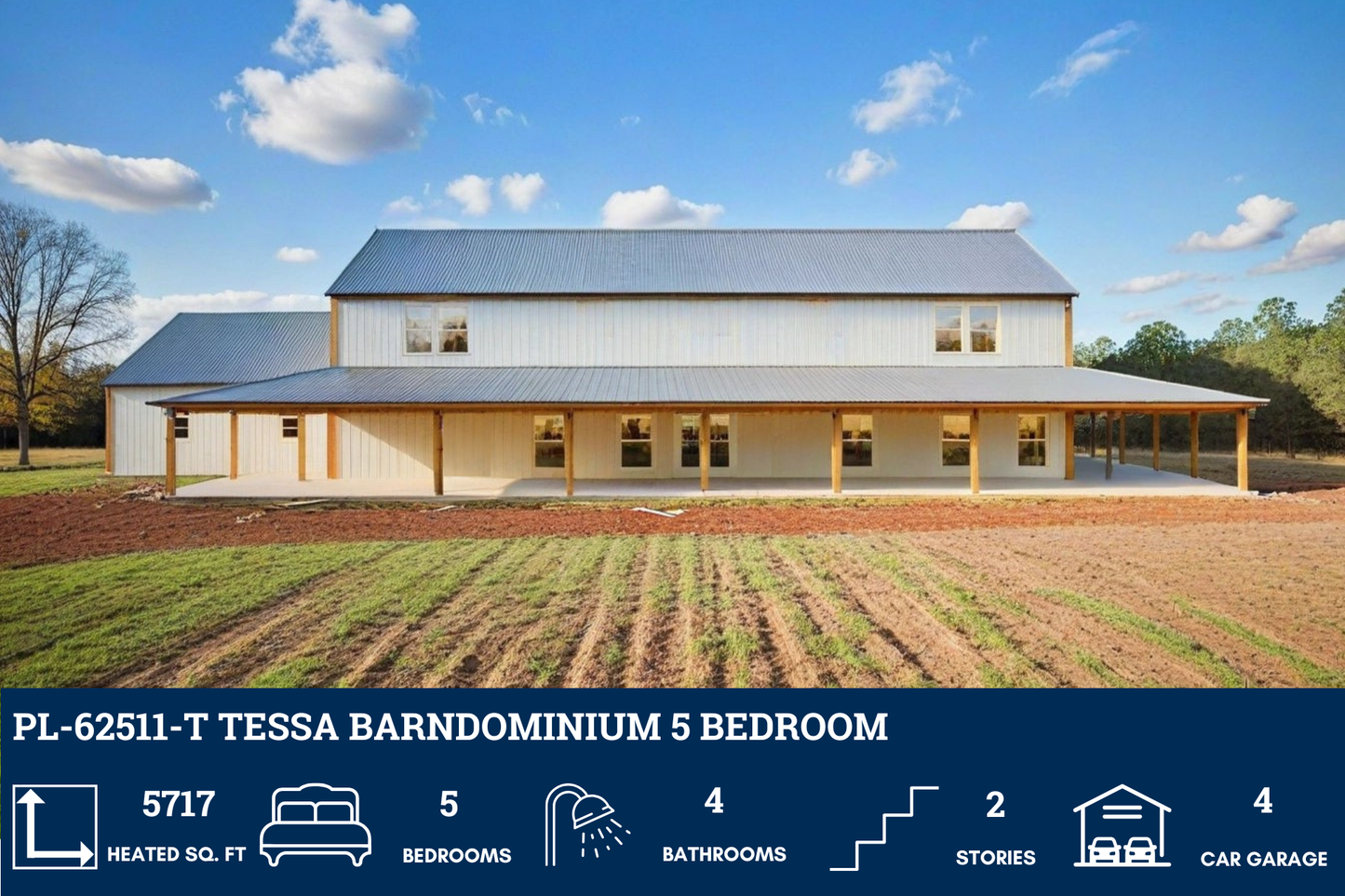 PL-62511-T Tessa Barndominium House Plan