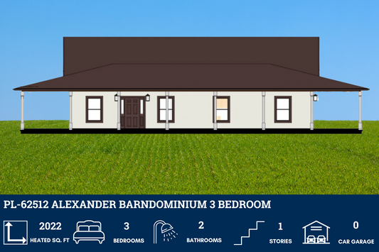 PL-62512 Alexander Barndominium House Plan