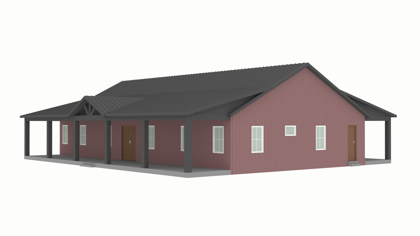 PL-62512-V Vail Barndominium House Plan