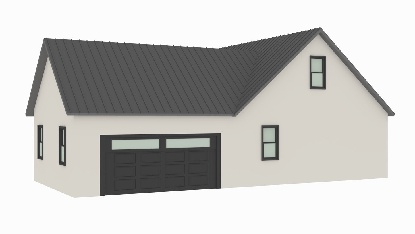 PL-62513-W Wooddale Barndominium House Plan