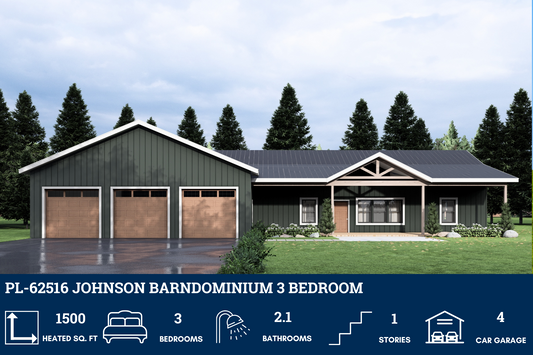 PL-62516 Johnson Barndominium House Plan