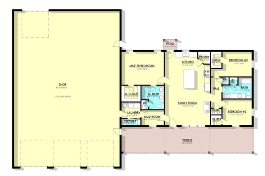 PL-62516 Johnson Barndominium House Plan