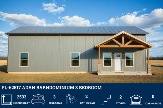 PL-62517 Adan Barndominium House Plan