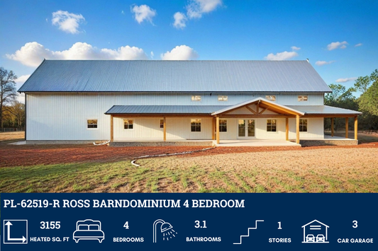 PL-62519-R Ross Barndominium House Plan