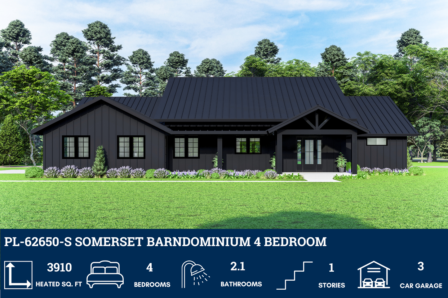 PL-62650-S Somerset Barndominium House Plan