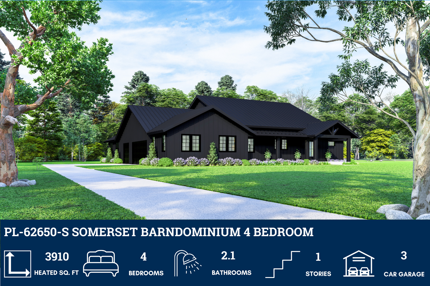 PL-62650-S Somerset Barndominium House Plan