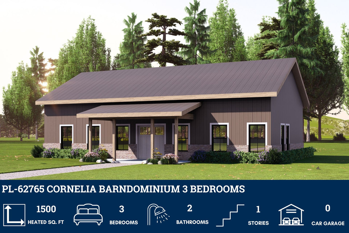 PL-62765 Cornelia Barndominium House Plan