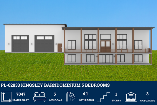 PL-62833 Kingsley Barndominium House Plan