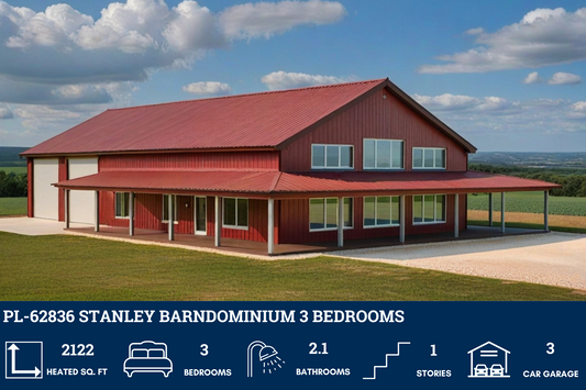 PL-62836 Stanley Barndominium House Plan