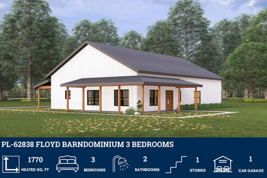 PL-62838 Floyd Barndominium House Plan