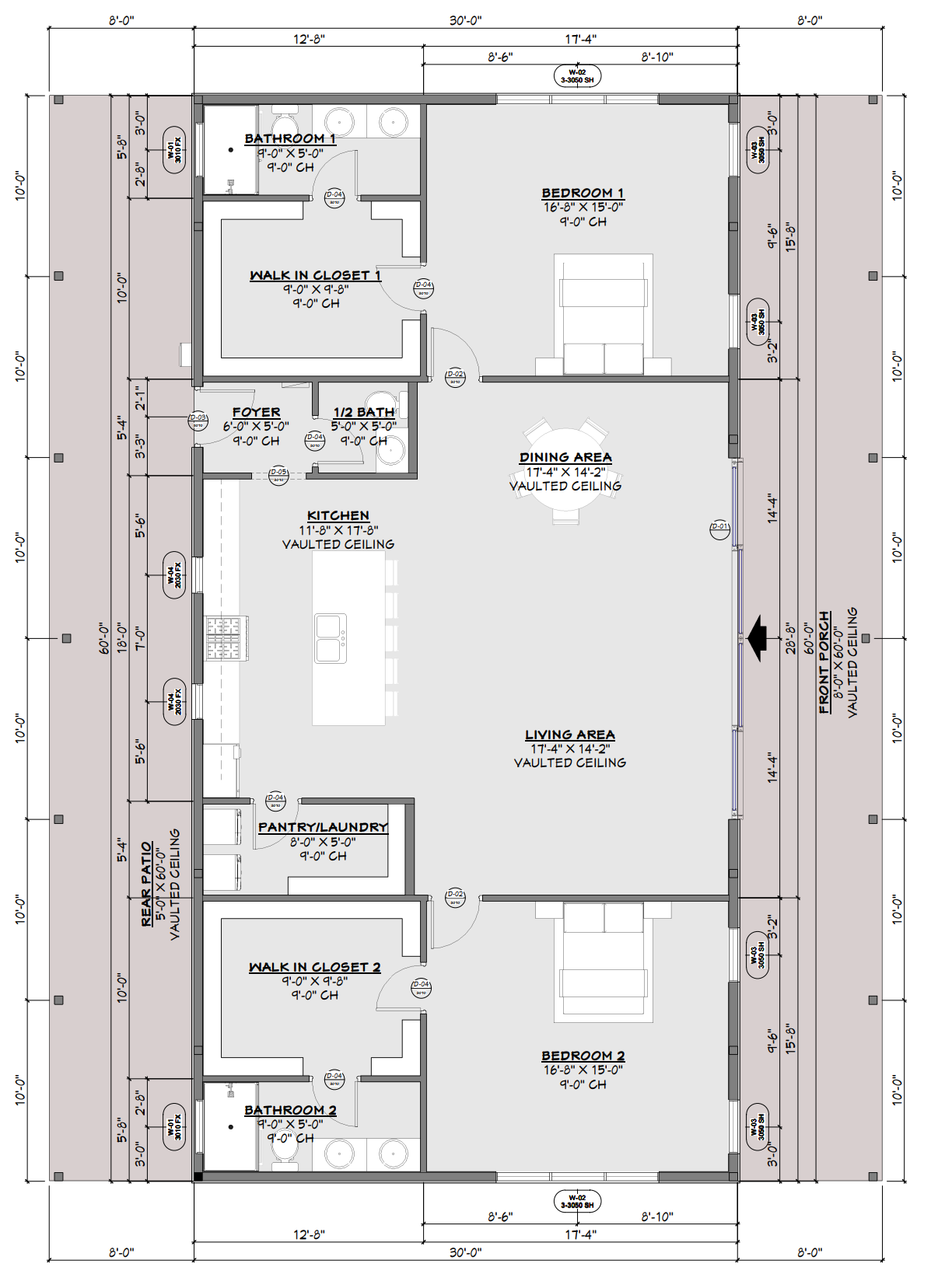 PL-62840 Dean Barndominium House Plan