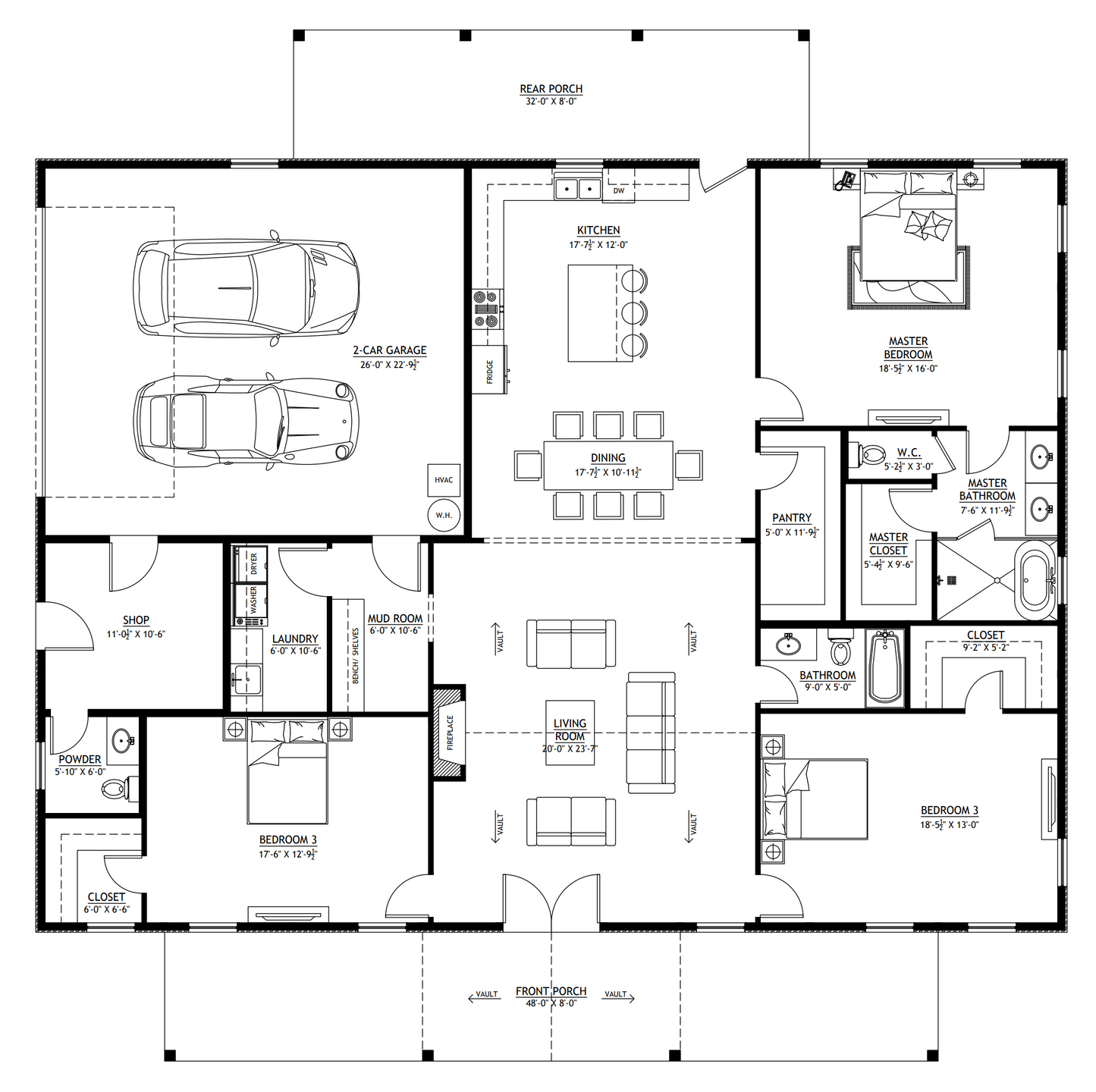 PL-62841-B Beth Barndominium House Plan