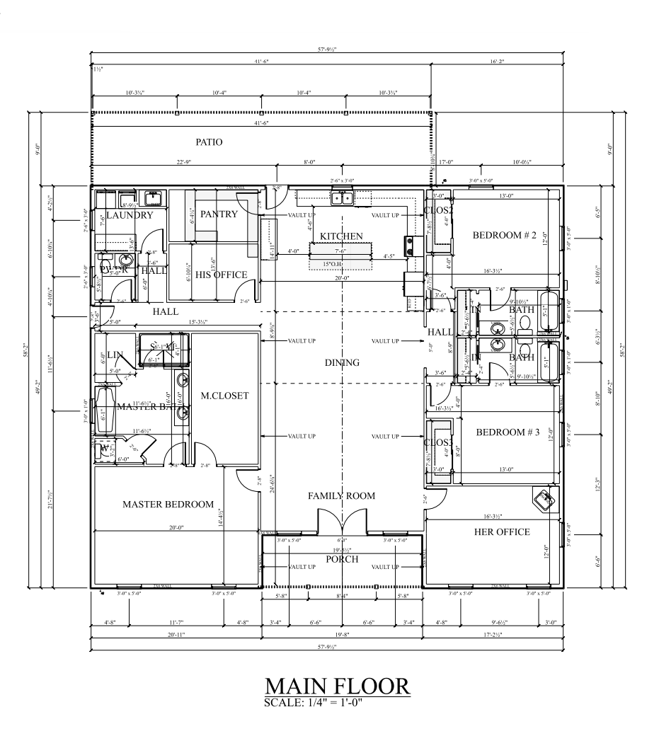 PL-62842 Long Barndominium House Plan