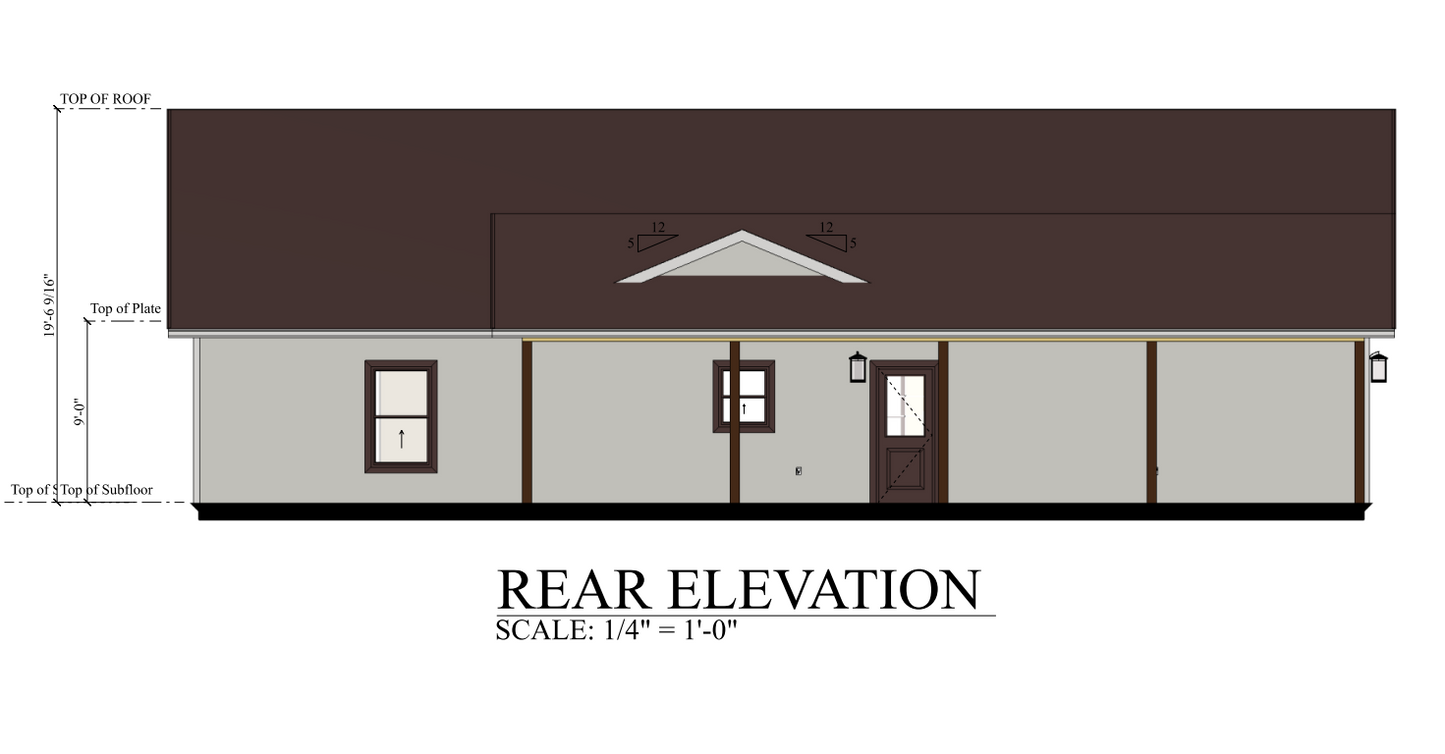 PL-62842 Long Barndominium House Plan