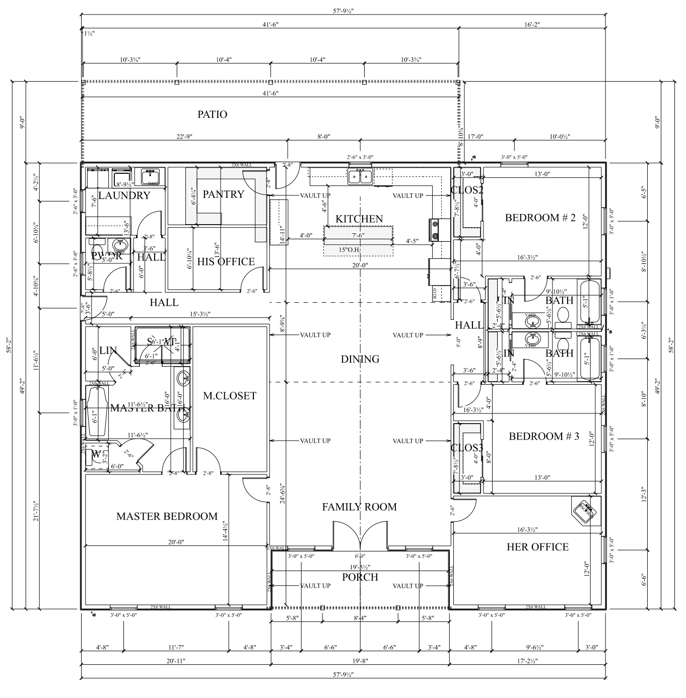 PL-62842 Long Barndominium House Plan