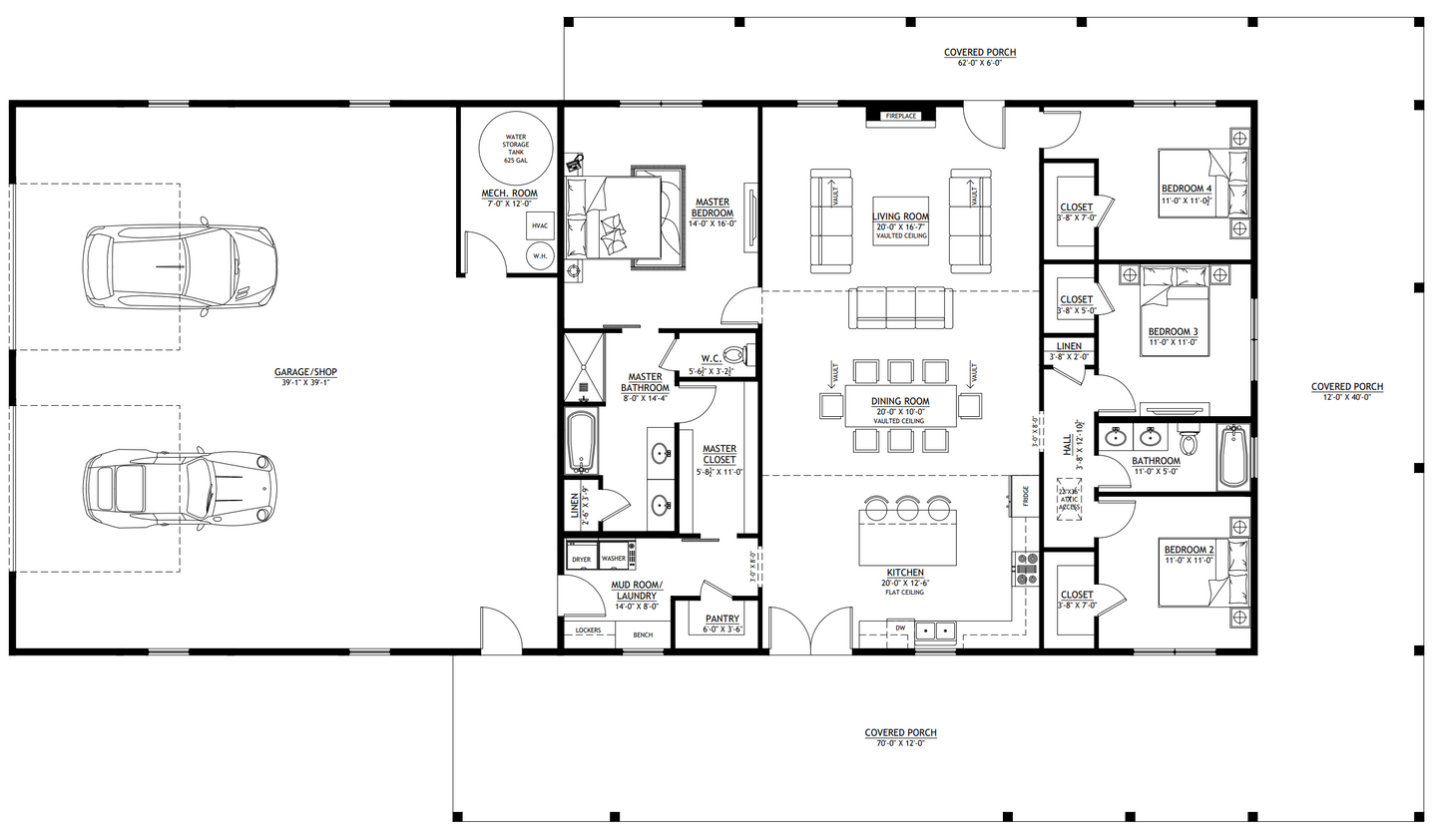 PL-63301 Windermere Barndominium House Plan