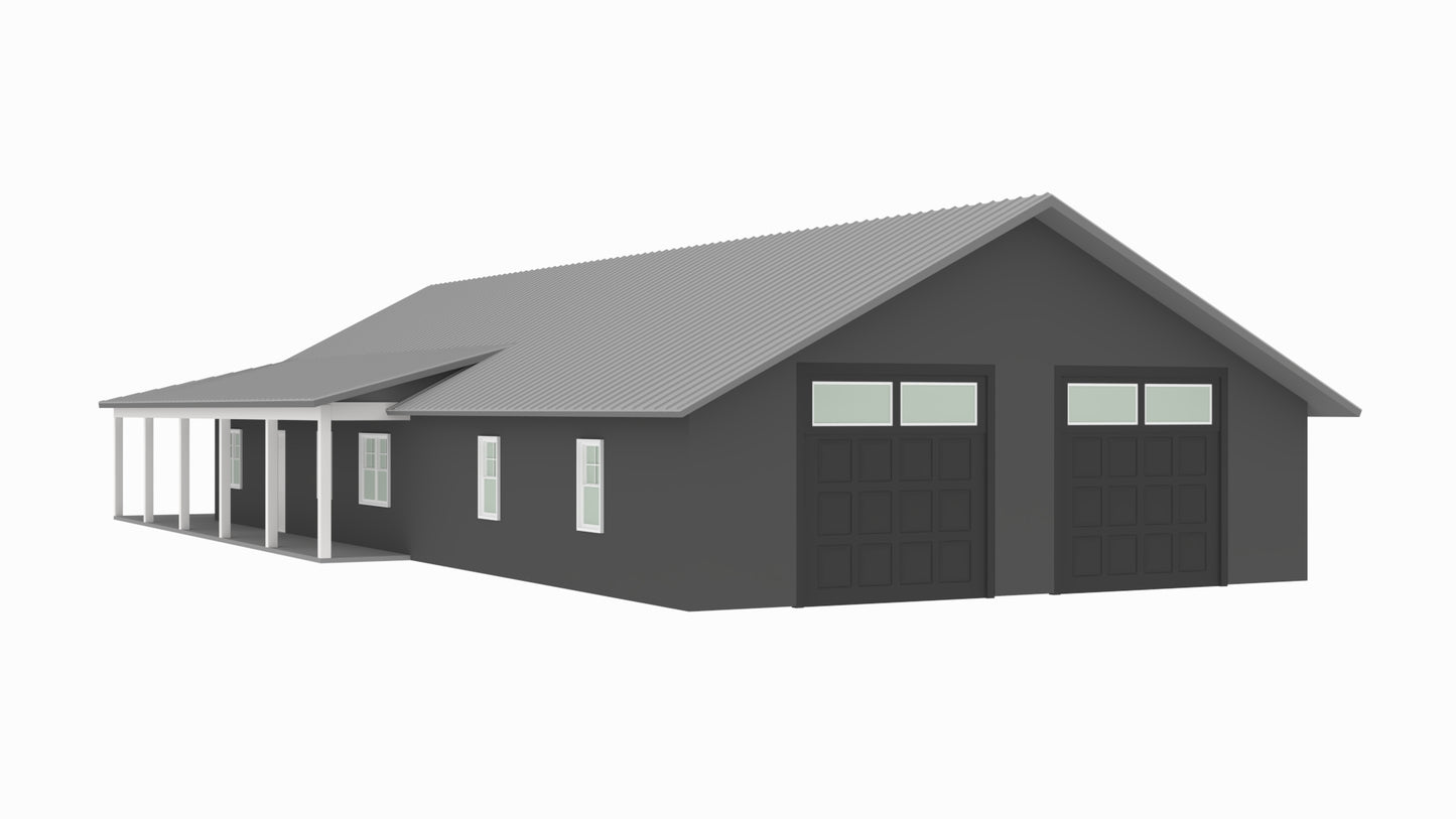 PL-63301 Windermere Barndominium House Plan