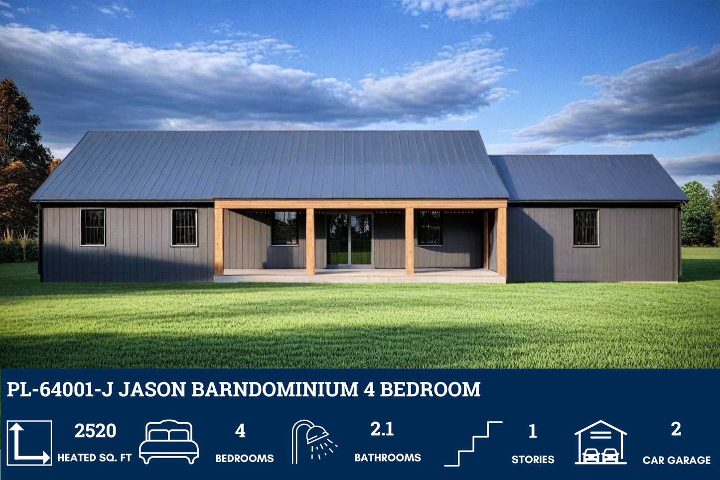 PL-64001-J Jason Barndominium House Plan