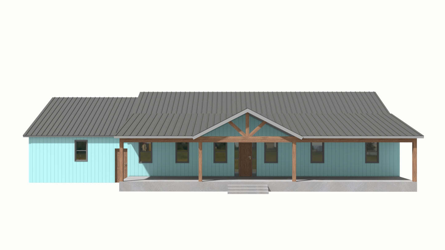 PL-64001-T Tanner Barndominium House Plan