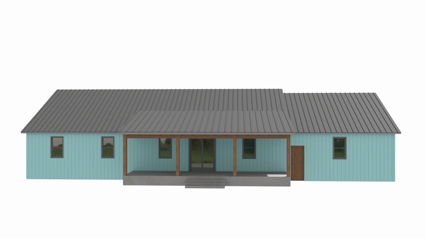 PL-64001-T Tanner Barndominium House Plan