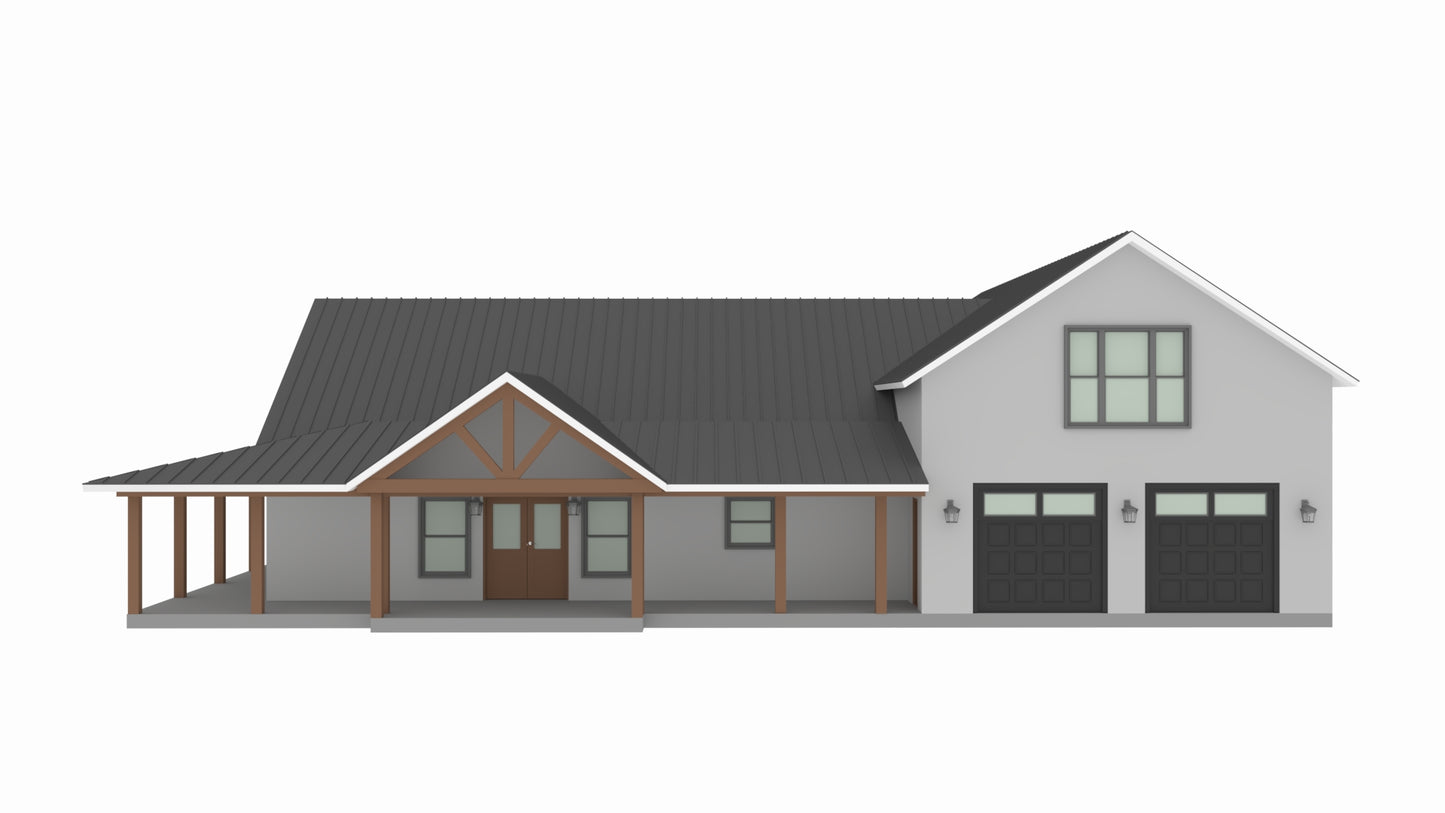 PL-64003 Vivian Barndominium House Plan